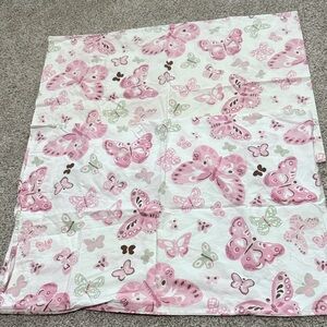 Pottery Barn Kids Pink and White Butterfly set of 2 pillowcases